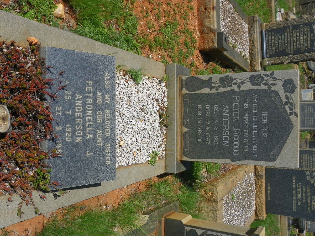 ANDERSON Pieter Jacobus 1891-1947 :: ANDERSON Petronella J. 1920-1981