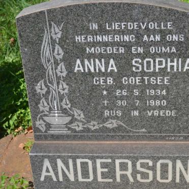 ANDERSON Anna Sophia nee COETSEE 1934-1980
