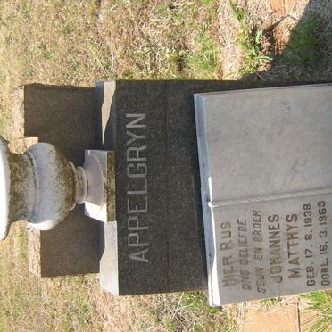 APPELGRYN Johannes Matthys 1938-1963