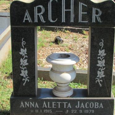ARCHER Anna Aletta Jacoba 1915-1979