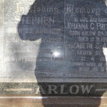 ARLOW Stephen 1891-1952 &amp; Elizabeth nee De WET 1888-1976 :: PRITCHARD Johanna C. nee ARLOW 1908-1968