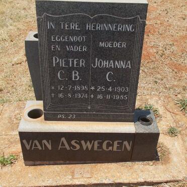 ASWEGEN Pieter C.B., van 1898-1974 &amp; Johanna C. 1903-1985
