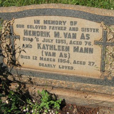 AS Hendrik M., van -1951 :: MANN Kathleen nee VAN AS -1954