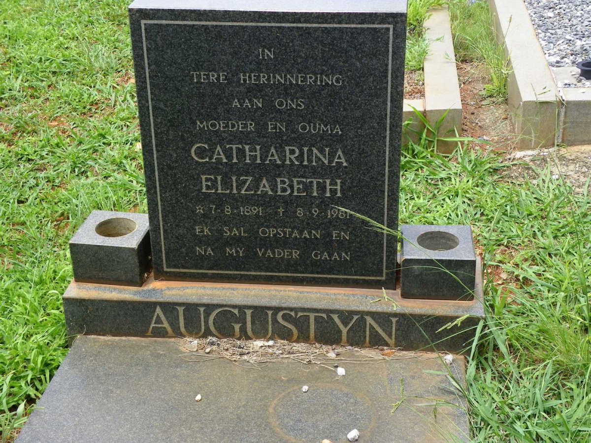 AUGUSTYN Catharina Elizabeth 1891-1981