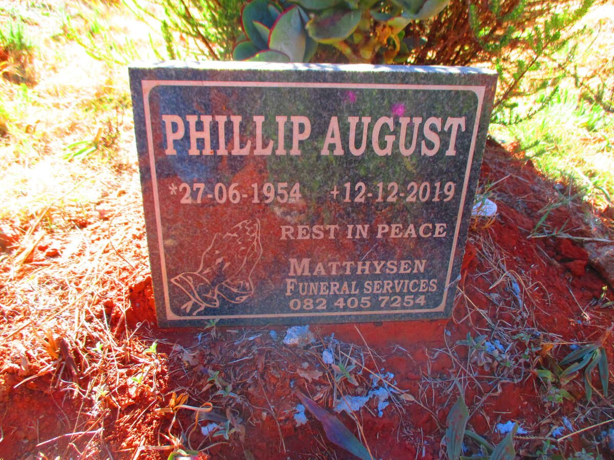 AUGUST Phillip 1954-2019