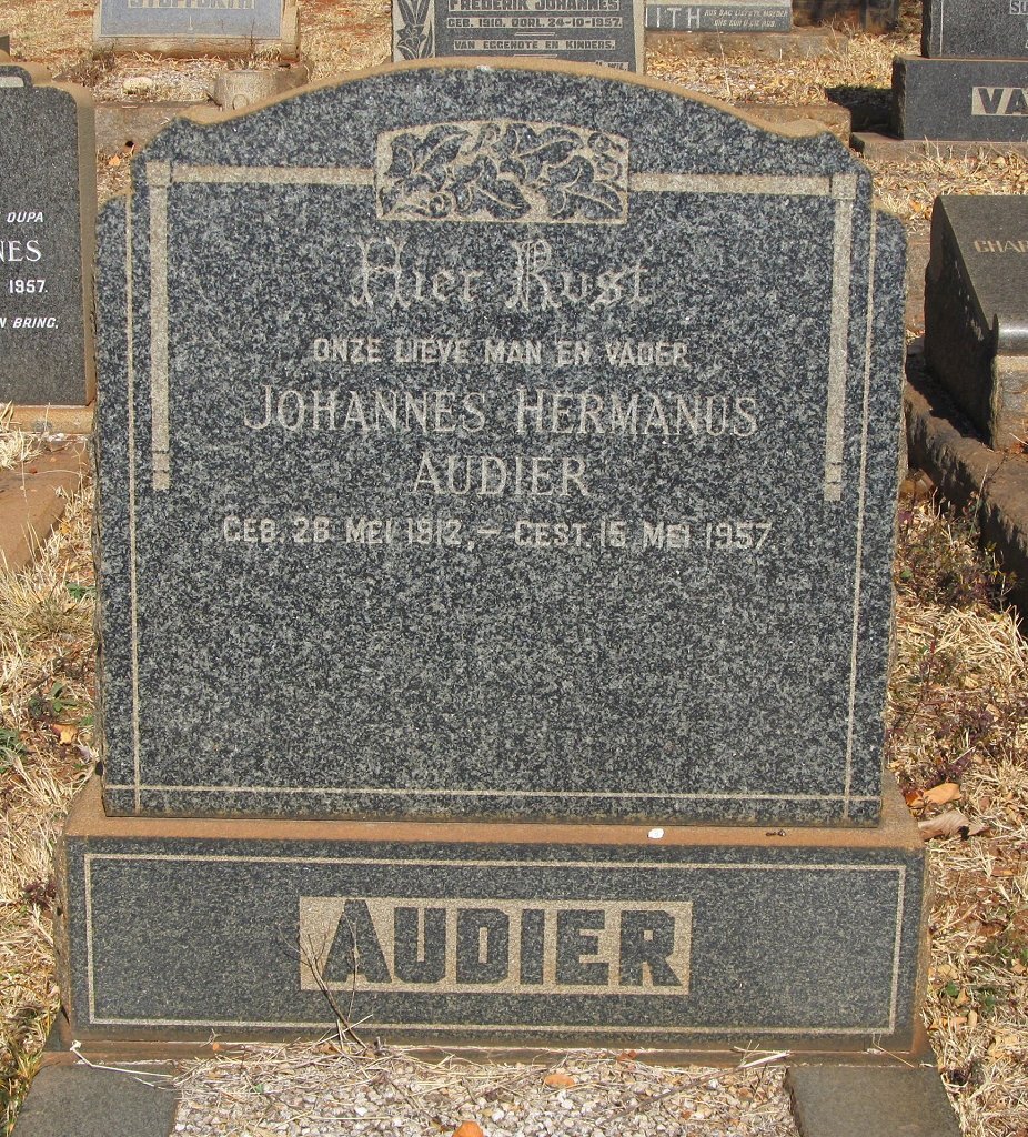 AUDIER Johannes Hermanus 1912-1957