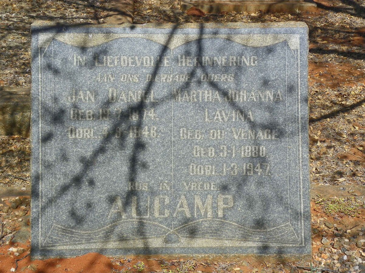 AUCAMP Jan Daniel 1874-1946 &amp; Martha Johanna Lavina DU VENAGE 1880-1947