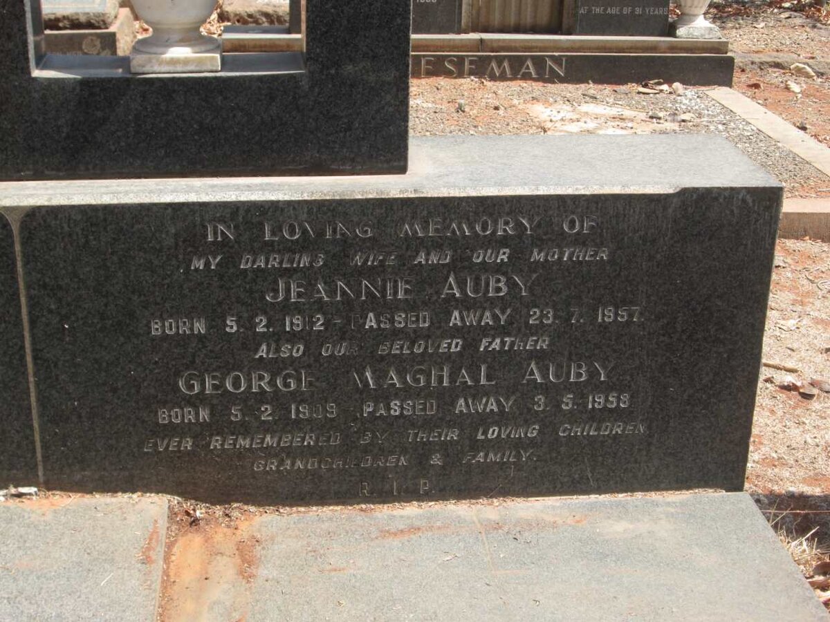 AUBY George Maghal 1909-1958 &amp; Jeannie 1912-1957