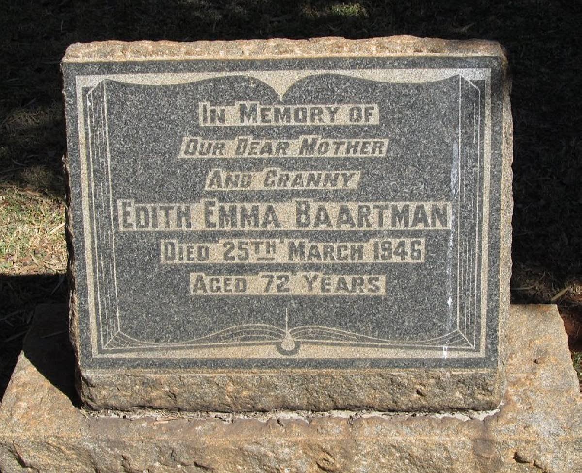 BAARTMAN Edith Emma -1946
