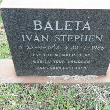 BALETA Ivan Stephen 1912-1986