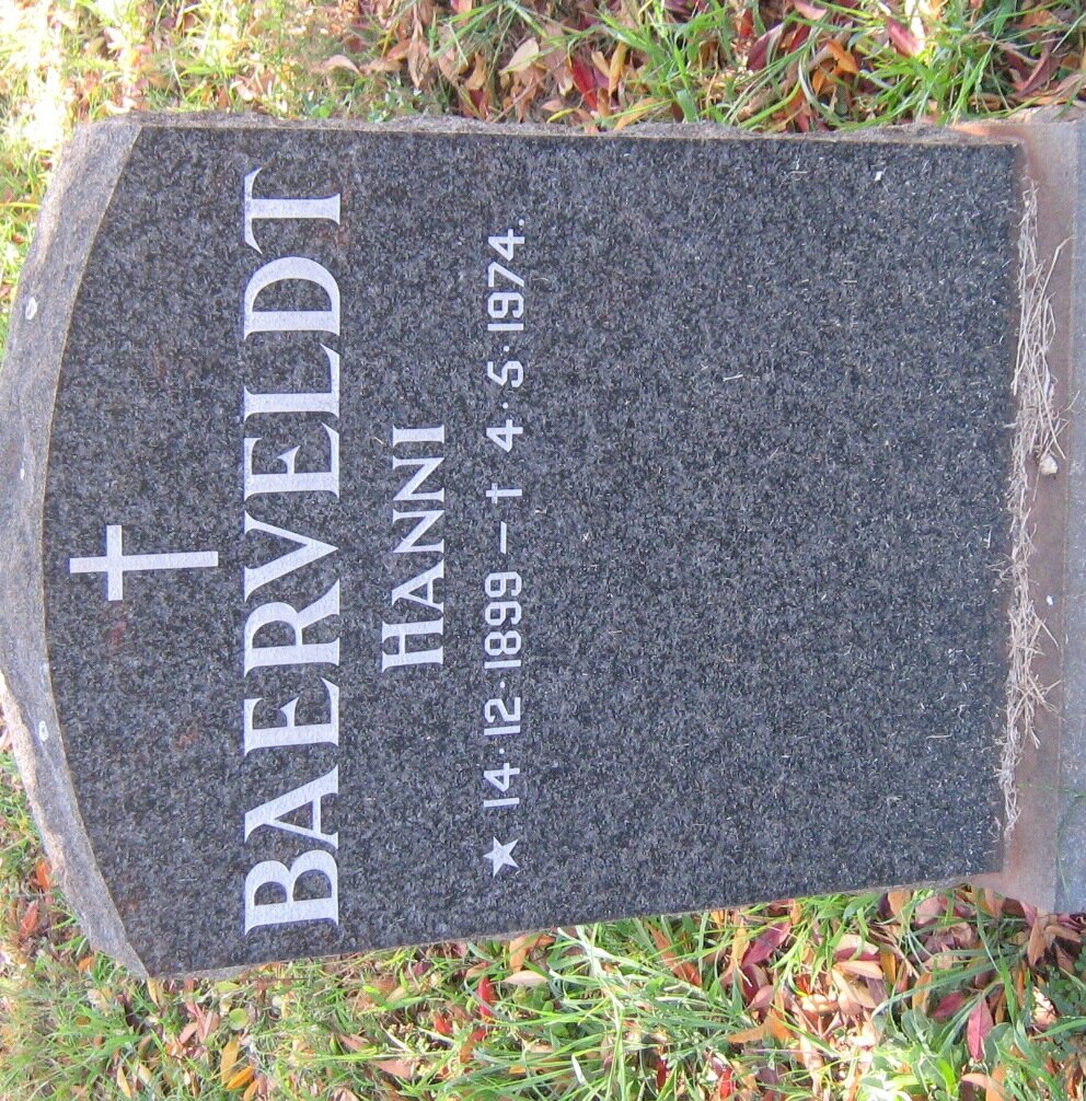 BAERVELDT Hanni 1899-1974