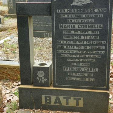 BATT Frederik Carel 1909-1976 &amp; Maria Cornelia -1952