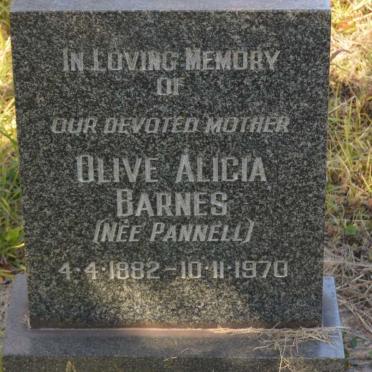 BARNES Olive Alicia nee PANNELL 1882-1970