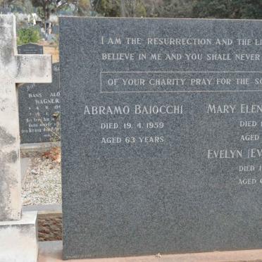 BAIOCCHI Abramo -1959 &amp; Mary Elenore -1963 :: REYNOLDS Evelyn -1966