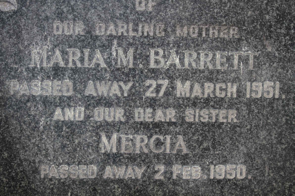 BARRETT Maria M. -1951 :: BARRETT Mercia -1950