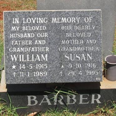 BARBER William 1915-1989 &amp; Susan 1916-1995