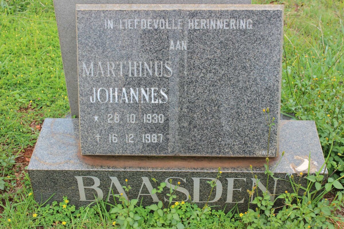 BAASDEN Marthinus Johannes 1930-1987