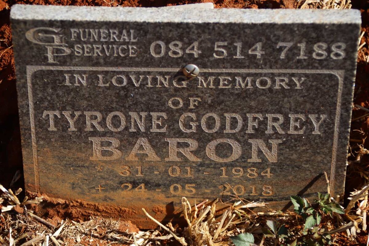 BARON Tyrone Godfrey 1984-2018