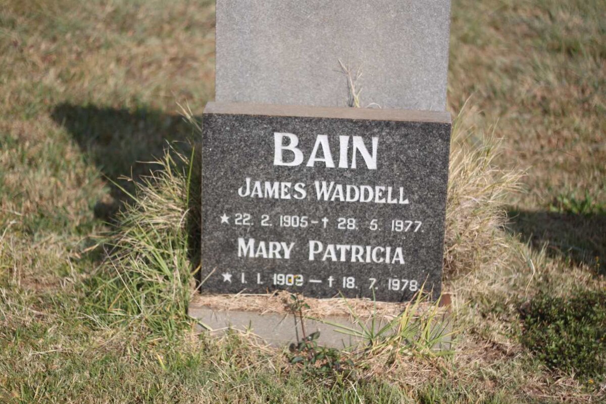 BAIN James Waddell 1905-1977 &amp; Mary Patricia 1909-1978
