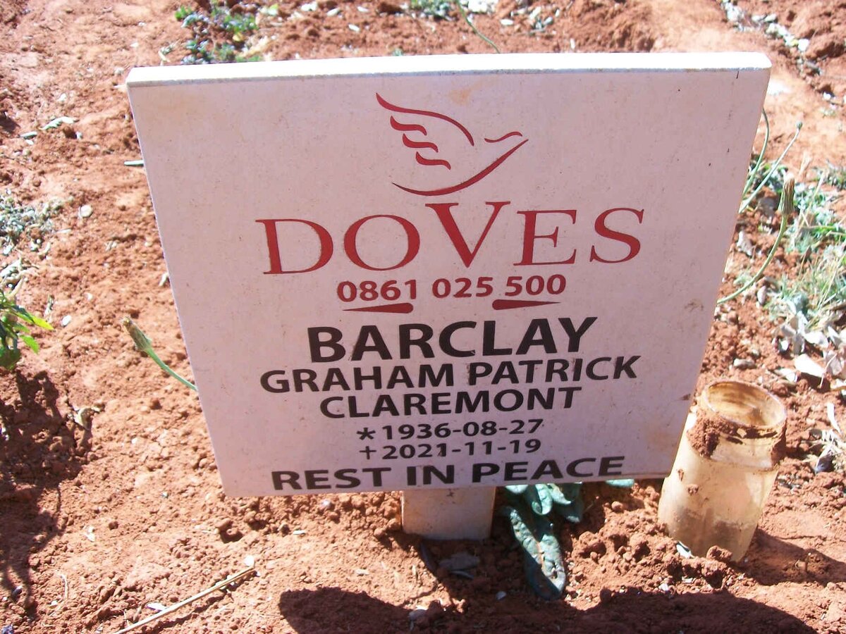 BARCLAY Graham Patrick Claremont 1936-2021
