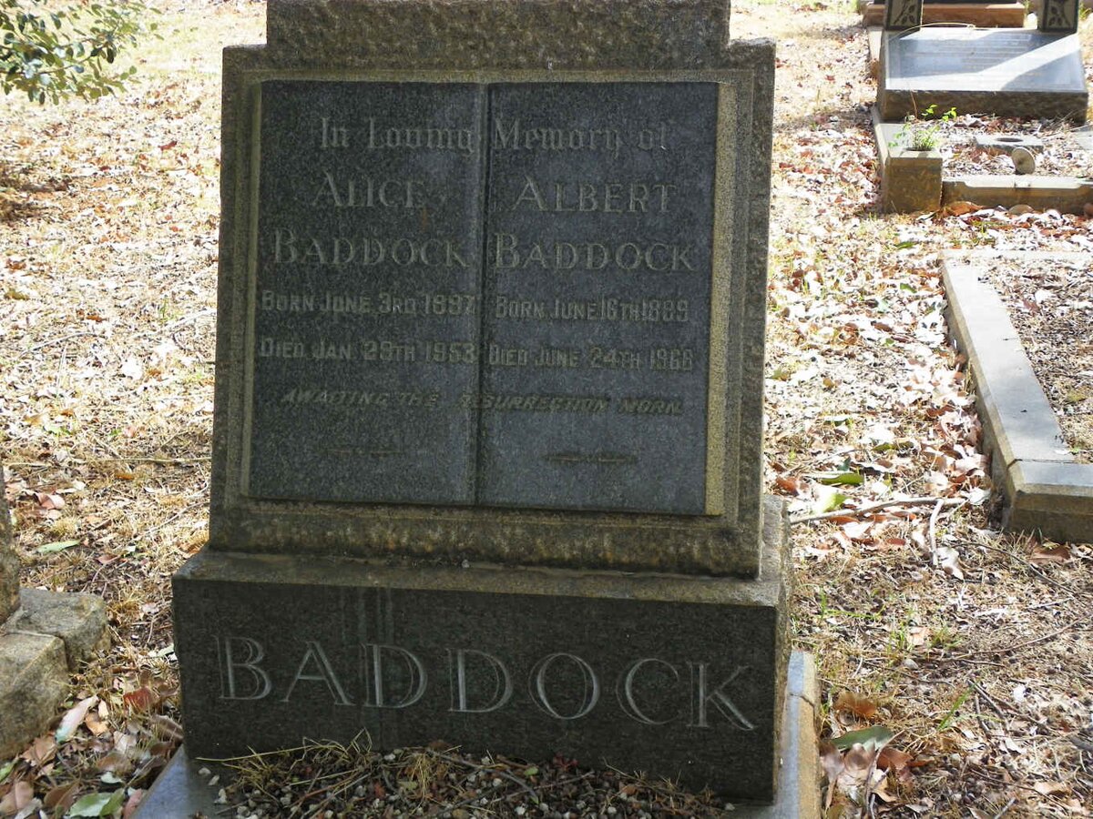 BADDOCK Albert 1889-1968 &amp; Alice 1897-1953