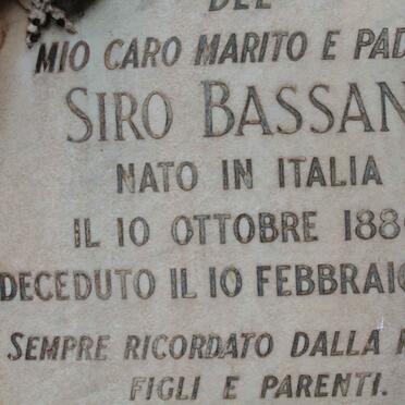 BASSANI Siro 1886-1947 &amp; Margherita 1891-1973 :: BASSANI Tullio -1952