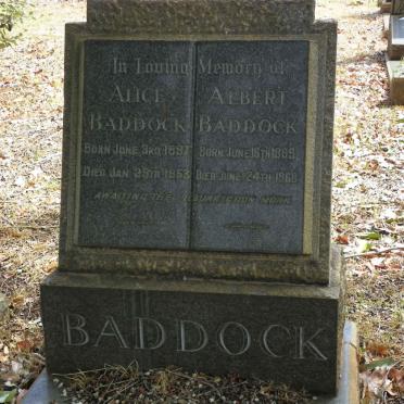BADDOCK Albert 1889-1968 &amp; Alice 1897-1953