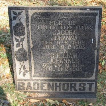 BADENHORST Gulliam Johannes 1894-1965 &amp; Jacoba Johanna 1899-1965 