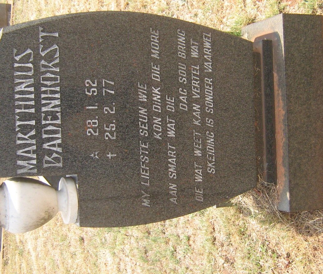 BADENHORST Marthinus 1952-1977