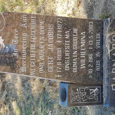 BARNARD Gert Jacobus 1909-1977 &amp; Wilhelmina 1916-2003