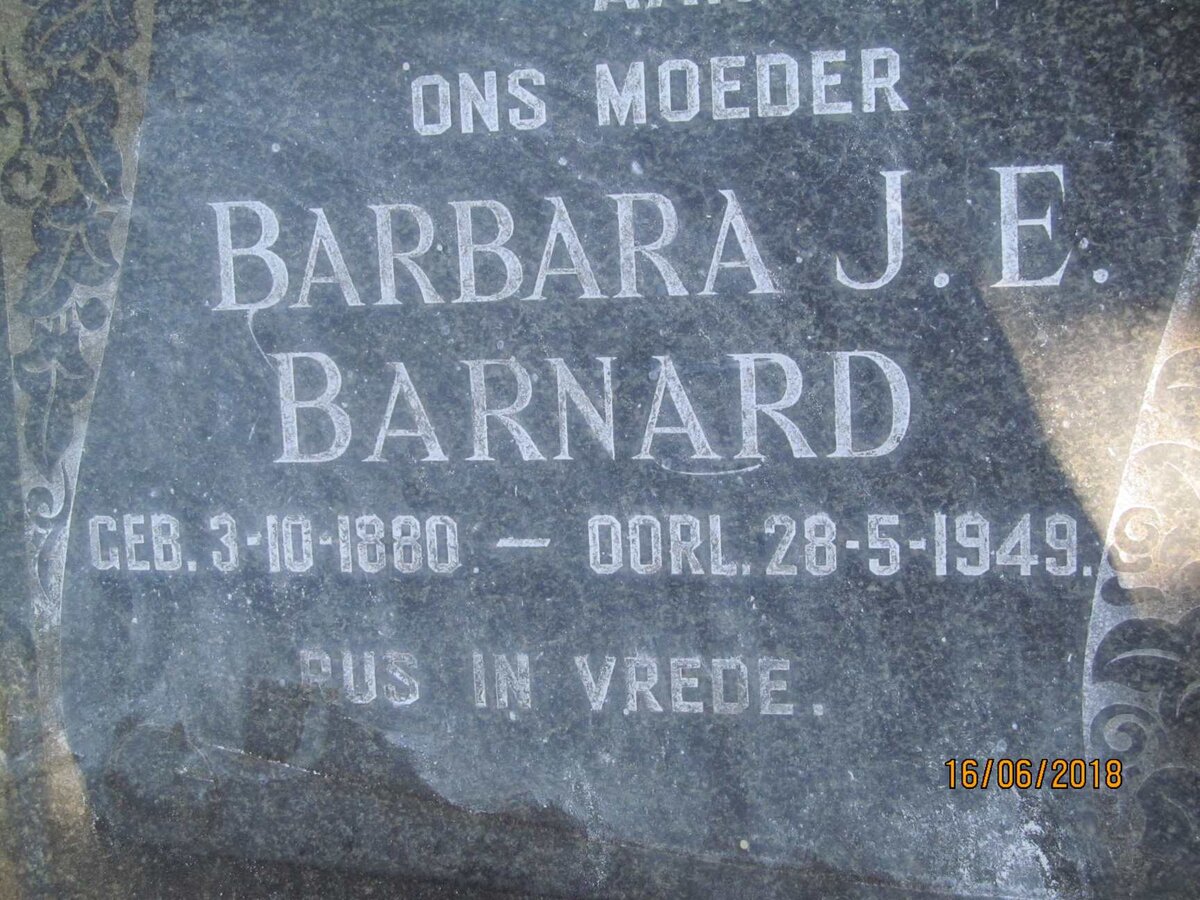 BARNARD Barbara J.E. 1880-1949