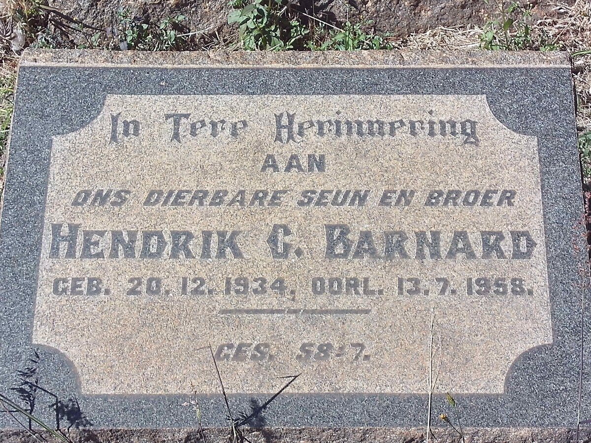 BARNARD Hendrik C. 1934-1958