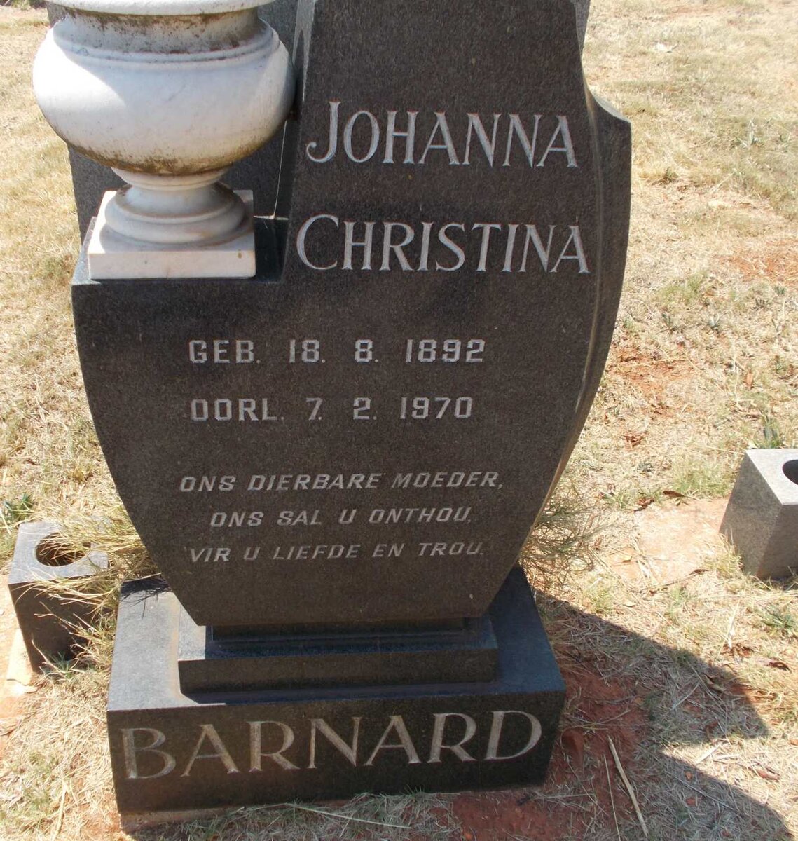 BARNARD Johanna Christina 1892-1970