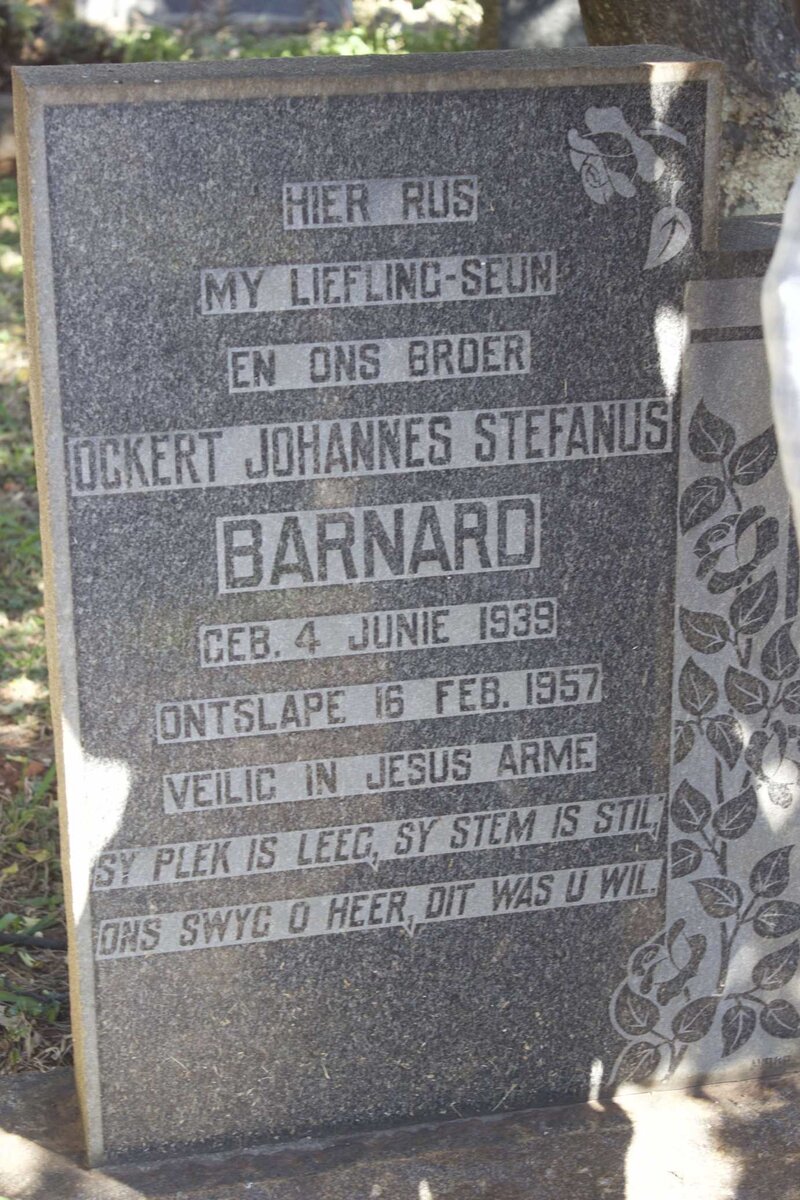 BARNARD Ockert Johannes Stefanus 1939-1957