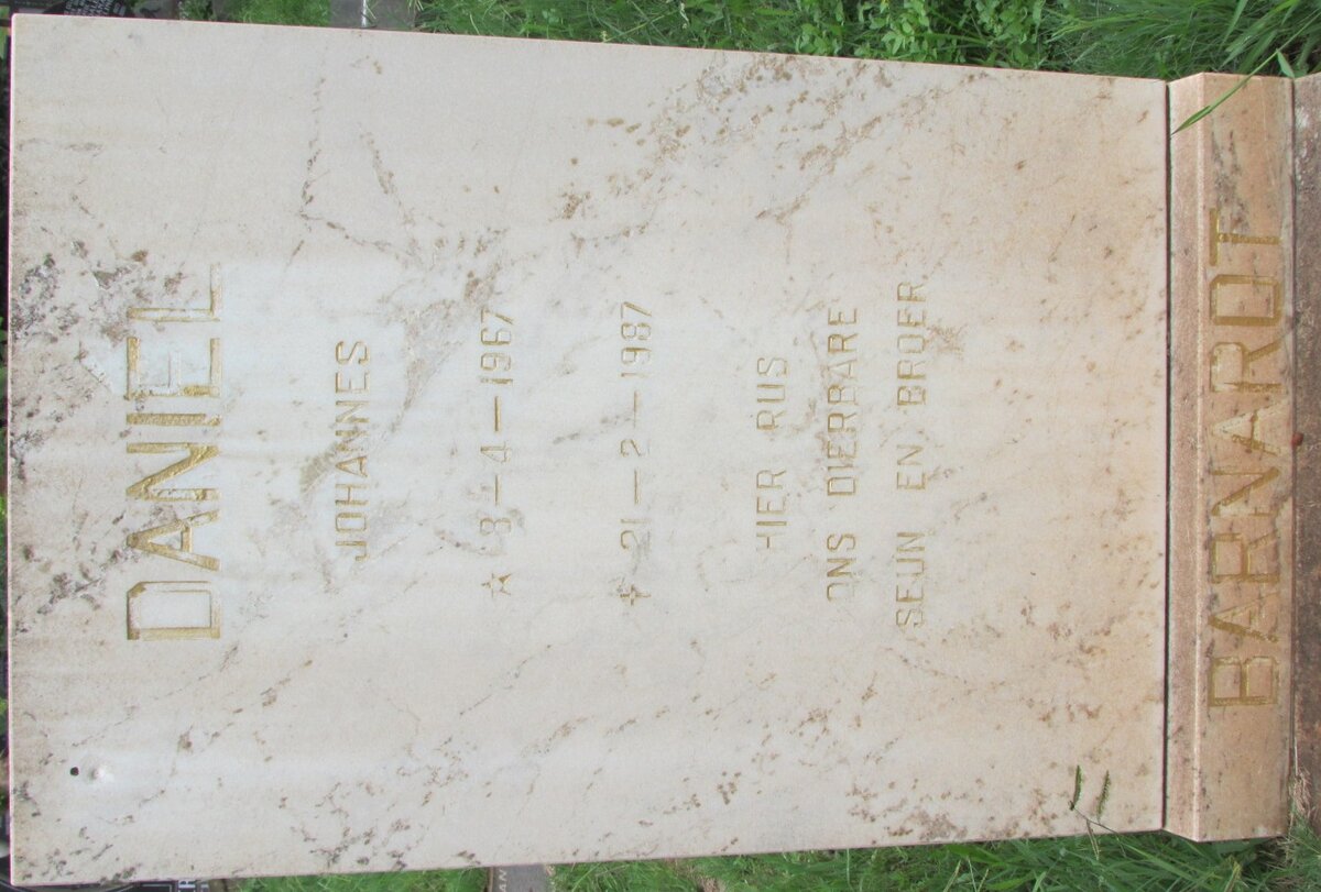 BARNARDT Daniel Johannes 1967-1987