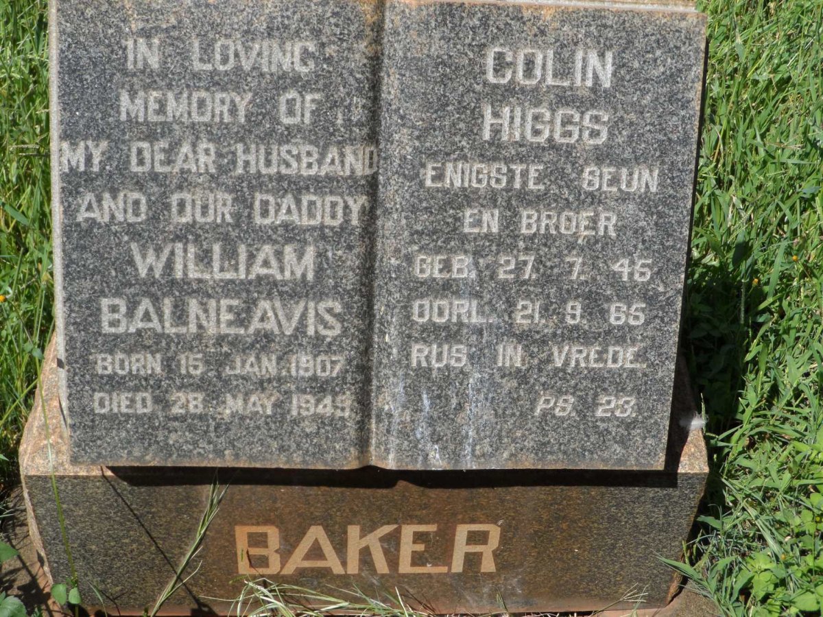 BAKER William Balneavis 1907-1949 :: BAKER Colin Higgs 1945-1965