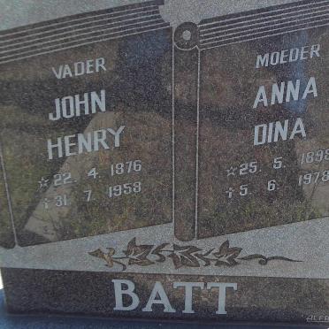 BATT John Henry 1876-1958 &amp; Anna Dina 1898-1978