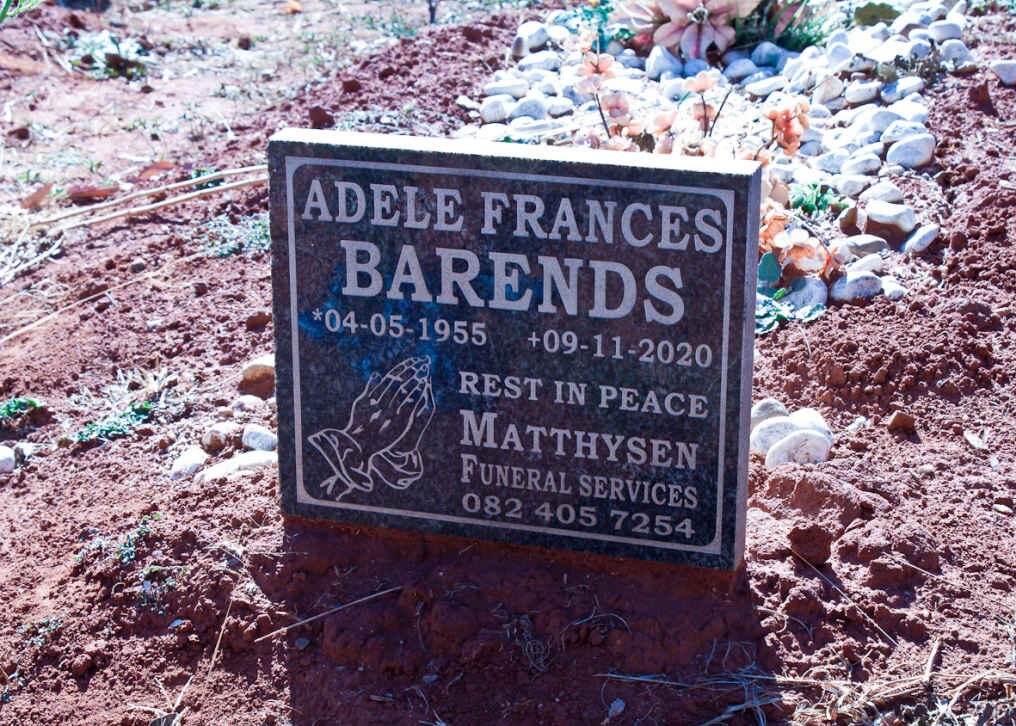 BARENDS Adele Frances 1955-2020