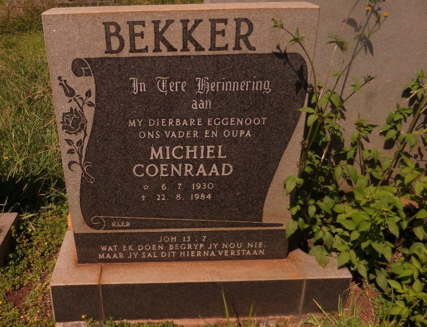 BEKKER Michiel Coenraad 1930-1984
