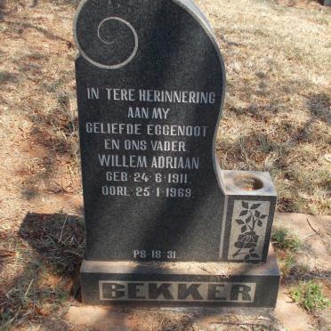 BEKKER Willem Adriaan 1911-1969