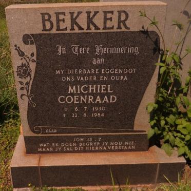 BEKKER Michiel Coenraad 1930-1984