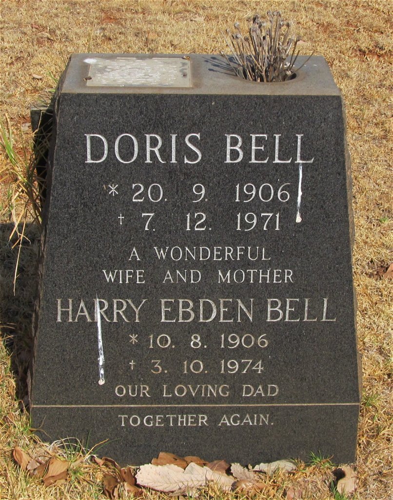 BELL Harry Ebden 1906-1974 &amp; Doris 1906-1971