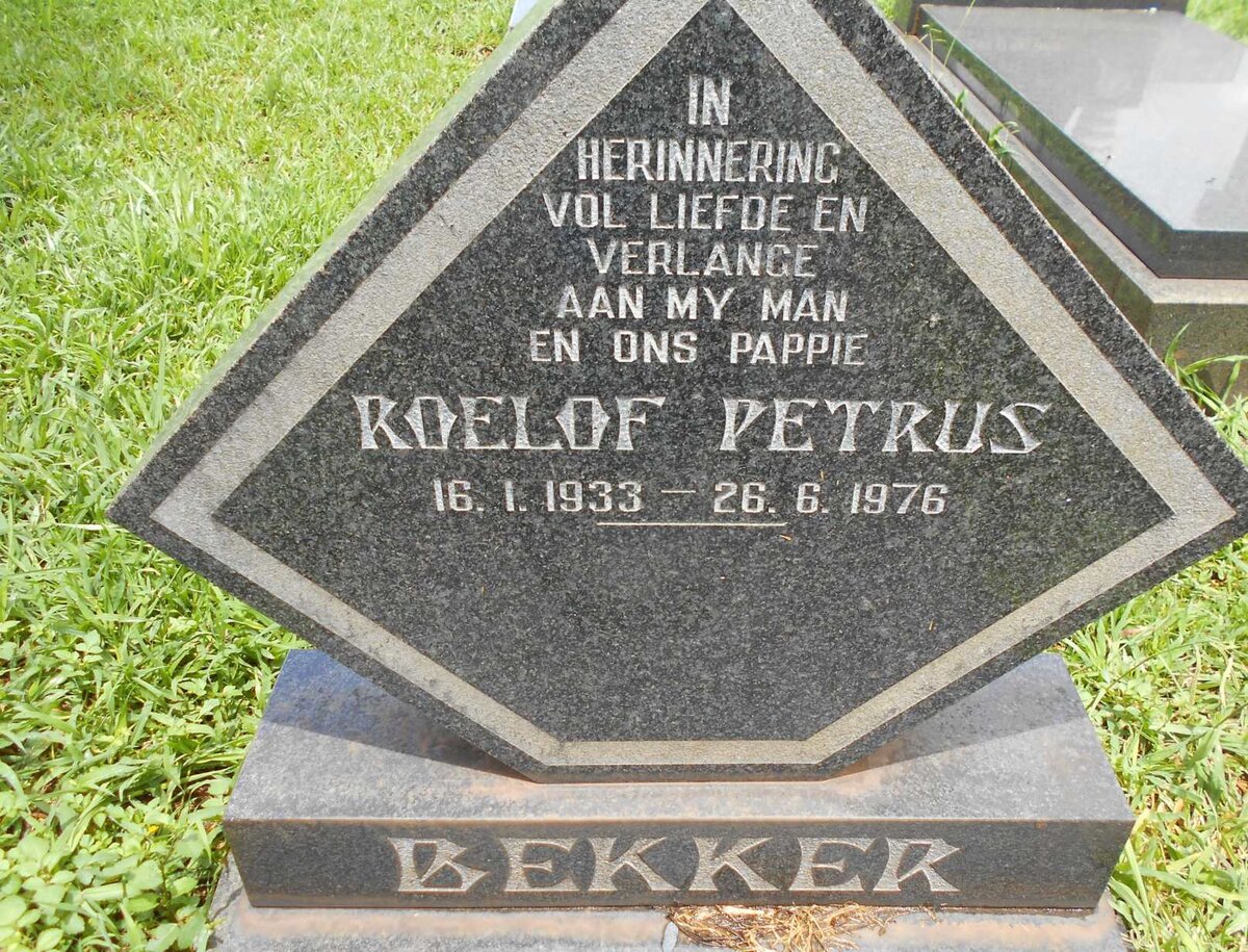BEKKER Roelof Petrus 1933-1976