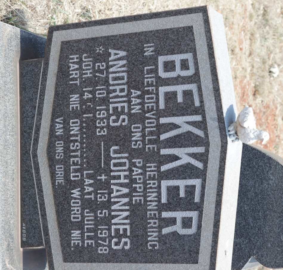 BEKKER Andries Johannes 1933-1978