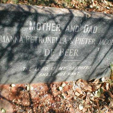 BEER Pieter Jacobus, de &amp; Johanna Petronella