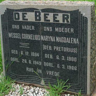 BEER Wessel Cornelius, de 1884-1949 &amp; Maryna Magdalena PRETORIUS 1880-1966