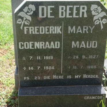 BEER Frederik Coenraad, de 1919-1984 &amp; Mary Maud 1927-1985