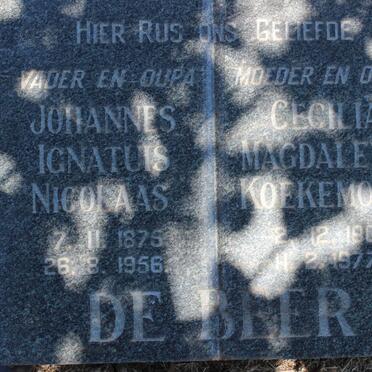 BEER Johannes Ignatuis Nicolaas, de 1875-1956 &amp; Cecilia Magdalena KOEKEMOER 1901-1977