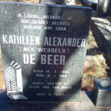 BEER Kathleen Alexander, de nee WESSELS 1904-1980