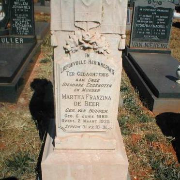 BEER Martha Franzina, de nee van BUUREN 1889-1939